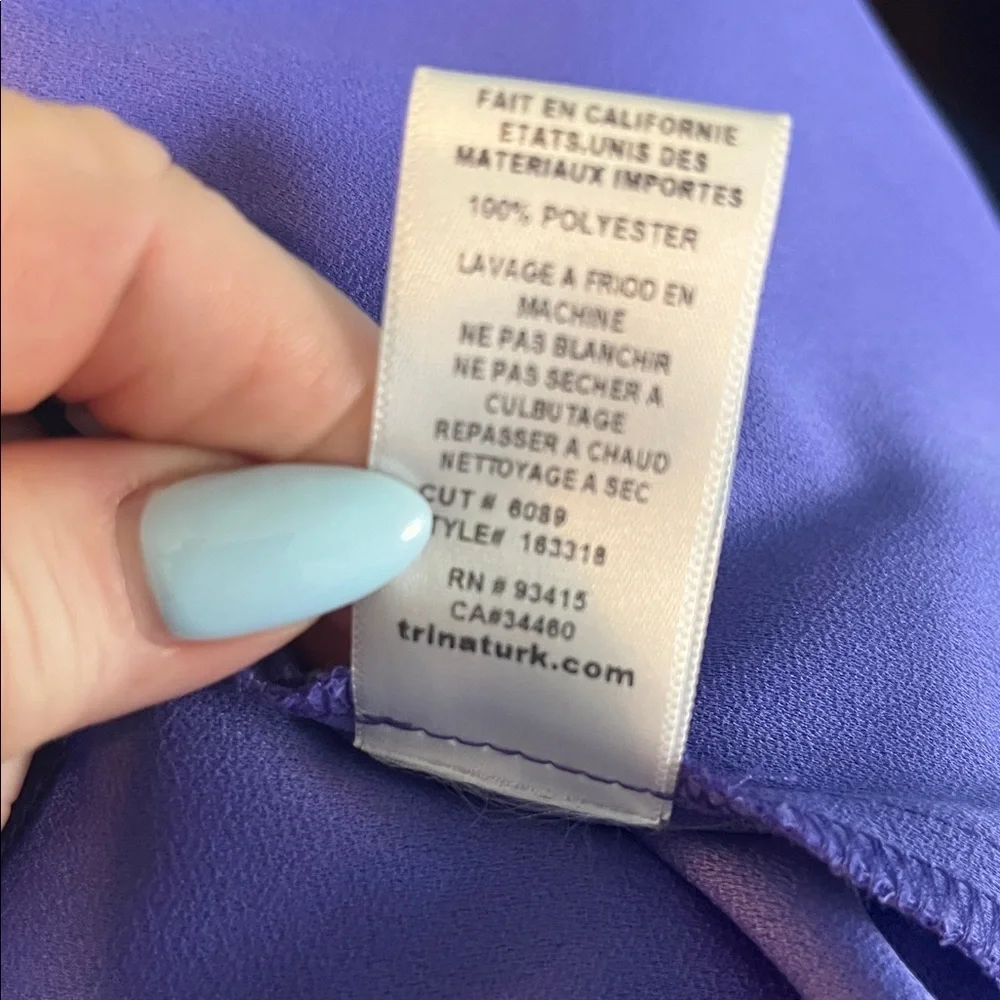 Trina Turk Sleeveless Dress V-neck Front Zipper Purple Size 4